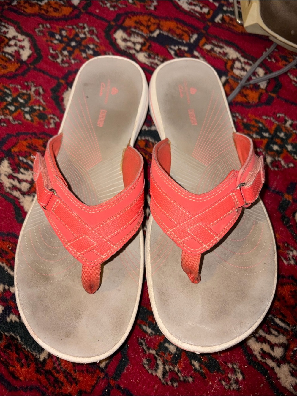 Clarks Coral Wide-Strap Thong Sandals